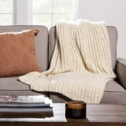 Chunky Knit Reversible Throw Blanket - Threshold™ 17 Chunky Knit Reversible Throw Blanket - Threshold™ -Threshold GUEST b04cf30c e385 47a6 b25b 6cea8b96bae5