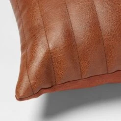 Lumbar Faux Leather Channel Stitch Decorative Throw Pillow - Threshold™ 9 Lumbar Faux Leather Channel Stitch Decorative Throw Pillow - Threshold™ -Threshold GUEST b1248bcb 60a2 4ec2 9554 09261e433ec5