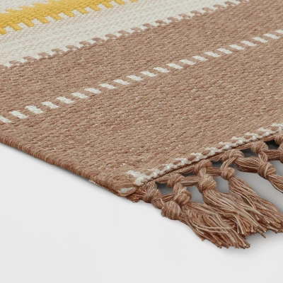 5'x7' Textural Stripe Rectangular Woven Outdoor Area Rug Light Pink - Threshold™ 4 5'x7' Textural Stripe Rectangular Woven Outdoor Area Rug Light Pink - Threshold™ - Image 2