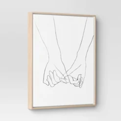 (Set Of 2) 16" X 20" Hands Framed Canvas - Threshold™: Modern Wall Art, Vertical Orientation, Sawtooth Back -Threshold GUEST b65dc3e8 10a5 47d8 baa6 4ef436a05510