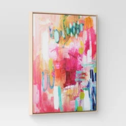 24" X 30" Colorful Collage By Amira Rahim Framed Wall Canvas - Threshold™: Modern Abstract Digital Art, Polystyrene Frame -Threshold GUEST b7555bbe f9b7 49f4 85b2 41d9e589a8a0