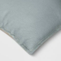 Square Linen Reversible Throw Pillow With Flange And Contrast Neutral/Green - Threshold™ -Threshold GUEST b9ebd226 c55b 4c32 84c8 1f9ffcae67d6