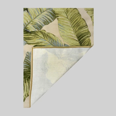 9'x12' Vacation Tropical Rectangular Woven Outdoor Area Rug Green - Threshold™ 4 9'x12' Vacation Tropical Rectangular Woven Outdoor Area Rug Green - Threshold™ - Image 2