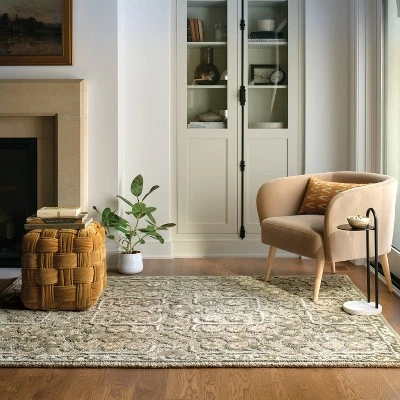 5'x7' Handtufted Textural Floral Area Rug Sage Green - Threshold™ 3 5'x7' Handtufted Textural Floral Area Rug Sage Green - Threshold™