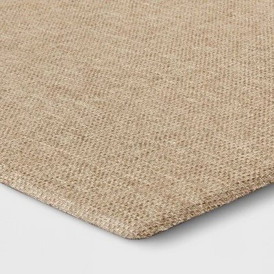1'6"x2'6" Rectangle Indoor Floor Mat Tan - Threshold™: Basket Weave, Kitchen Comfort, Flat Pile, PVC Backing 4 1'6"x2'6" Rectangle Indoor Floor Mat Tan - Threshold™: Basket Weave, Kitchen Comfort, Flat Pile, PVC Backing - Image 2