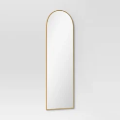 20" X 65" Arched Metal Leaner Mirror Brass - Threshold™ -Threshold GUEST c87affe5 0600 4e1e 997b 570207169b94