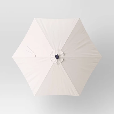 8' Round Solid Solar Outdoor Patio Market Umbrella With Black Pole - Threshold™ 5 8' Round Solid Solar Outdoor Patio Market Umbrella With Black Pole - Threshold™ - Image 3