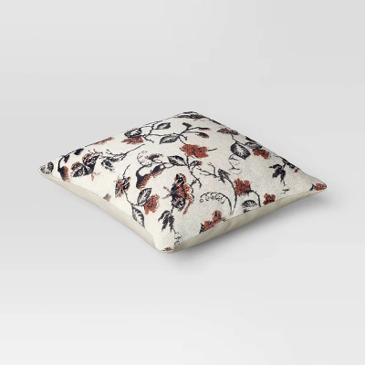 Halloween Botanical Woven Cotton Square Halloween Throw Pillow - Threshold™ 4 Halloween Botanical Woven Cotton Square Halloween Throw Pillow - Threshold™ - Image 2