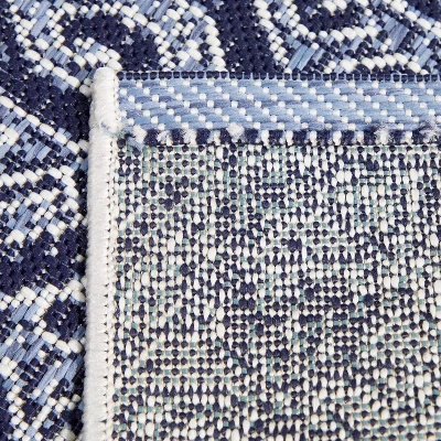 9'2"x12' Paisley Outdoor Rug Blue - Threshold™: Weather-Resistant Traditional Area, Woven Polypropylene 4 9'2"x12' Paisley Outdoor Rug Blue - Threshold™: Weather-Resistant Traditional Area, Woven Polypropylene - Image 2