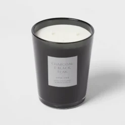 Colored Vase Glass With Dustcover & Black Teak Candle Black - Threshold™ 11 Colored Vase Glass With Dustcover & Black Teak Candle Black - Threshold™ -Threshold GUEST cf6f4780 63d6 4d26 8370 d23011a8995c