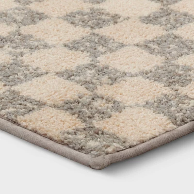 2'6"x4' Checkerboard Plush Accent Rug - Threshold™ 4 2'6"x4' Checkerboard Plush Accent Rug - Threshold™ - Image 2