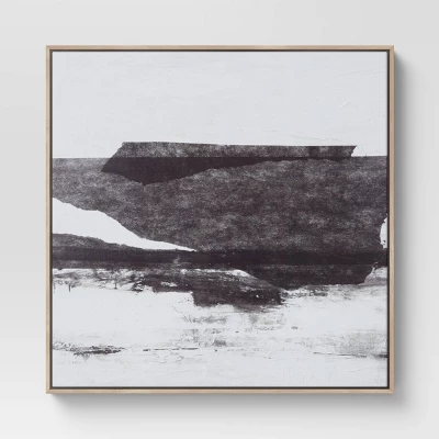 (Set Of 2) 24" X 24" Framed Canvas Black - Threshold™: Modern Style, Digital Abstract Art, Vertical Polystyrene Frame 4 (Set Of 2) 24" X 24" Framed Canvas Black - Threshold™: Modern Style, Digital Abstract Art, Vertical Polystyrene Frame - Image 2