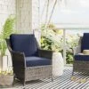 7'x10' Narrow Wornstripe Rectangular Woven Outdoor Area Rug Navy Blue - Threshold™