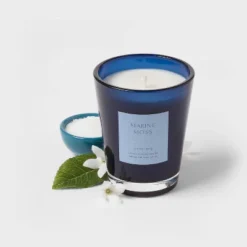 Colored Vase Glass With Dustcover Marine Moss Candle Blue - Threshold™ -Threshold GUEST d250f955 55af 4897 8190 ebff49fe7644