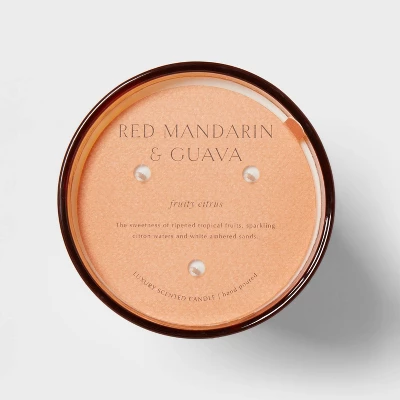 Colored Vase Glass With Dustcover Mandarin & Guava Candle Orange - Threshold™ 6 Colored Vase Glass With Dustcover Mandarin & Guava Candle Orange - Threshold™ - Image 4