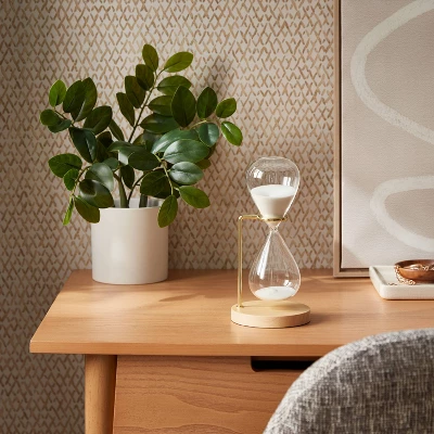 Decorative Hourglass With Rubber Wood Stand Natural Wood - Threshold™: Indoor Sand Timer Decorative Object 3 Decorative Hourglass With Rubber Wood Stand Natural Wood - Threshold™: Indoor Sand Timer Decorative Object