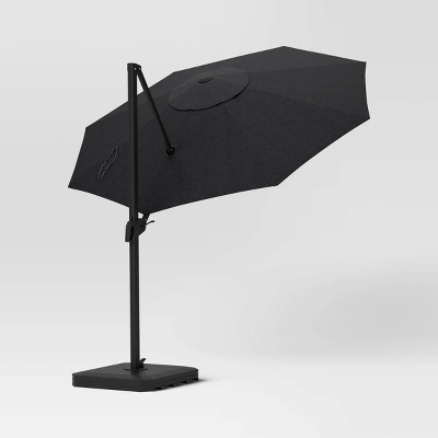 11'x11' Offset Patio Umbrella Black - Black Pole - Threshold™ 4 11'x11' Offset Patio Umbrella Black - Black Pole - Threshold™ - Image 2
