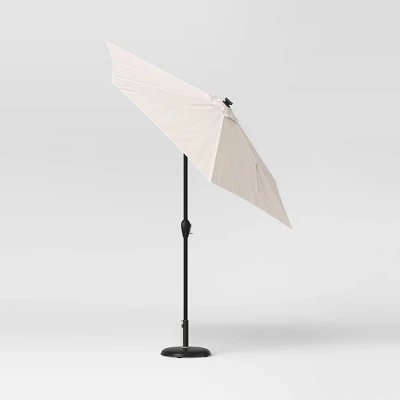 8' Round Solid Solar Outdoor Patio Market Umbrella With Black Pole - Threshold™ 4 8' Round Solid Solar Outdoor Patio Market Umbrella With Black Pole - Threshold™ - Image 2