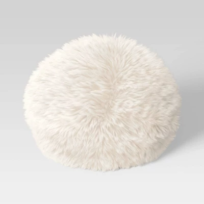 Long Faux Fur Round Throw Pillow - Threshold™ 7 Long Faux Fur Round Throw Pillow - Threshold™ - Image 5