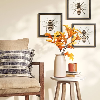 (3pk) 12" X 12" Bees Framed Wall Canvases - Threshold™ 3 (3pk) 12" X 12" Bees Framed Wall Canvases - Threshold™