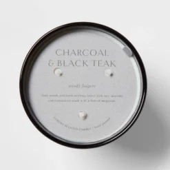 Colored Vase Glass With Dustcover & Black Teak Candle Black - Threshold™ 12 Colored Vase Glass With Dustcover & Black Teak Candle Black - Threshold™ -Threshold GUEST db5f0a77 3d4b 4811 aeb9 5e16fded9c82