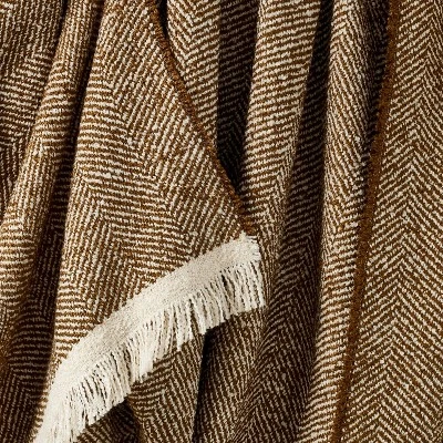 Herringbone Frayed Edges Throw Blanket - Threshold™ Designed With Studio McGee 4 Herringbone Frayed Edges Throw Blanket - Threshold™ Designed With Studio McGee - Image 2