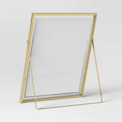9" X 11" Float To 8" X 10" Linear Metal Easel Single Image Frame Brass - Threshold™ 7 9" X 11" Float To 8" X 10" Linear Metal Easel Single Image Frame Brass - Threshold™ -Threshold GUEST dca9fb76 af6d 4838 8473 61f5e3a7187b