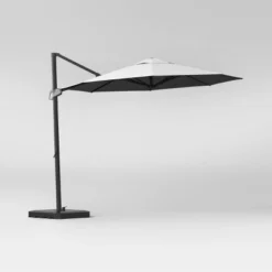 10' Round Solid Offset Outdoor Patio Cantilever Umbrella With Black Pole - Threshold™ -Threshold GUEST dcc25c05 799a 40f6 a04e c64b94833ee9