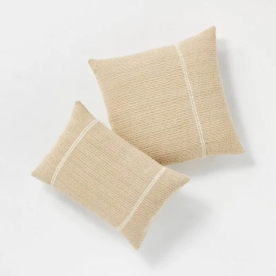 Oversize Embroidered Striped Throw Pillow Cream - Threshold™ Designed With Studio McGee 6 Oversize Embroidered Striped Throw Pillow Cream - Threshold™ Designed With Studio McGee - Image 4