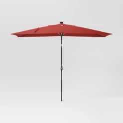10'x6' Rectangular Solar Market Patio Umbrella - Black Pole - Threshold™ -Threshold GUEST dd4e4665 468b 42bf a1cd 1873fd643d0c