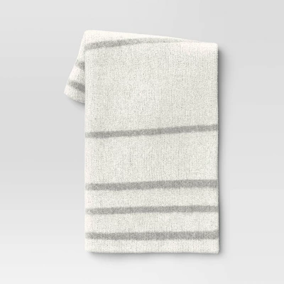 Cozy Feathery Knit Border Striped Throw Blanket - Threshold™ 8 Cozy Feathery Knit Border Striped Throw Blanket - Threshold™ - Image 6
