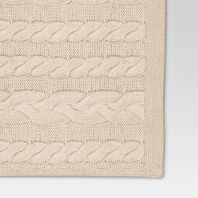 Chunky Cable Knit Reversible Throw Blanket - Threshold™ 4 Chunky Cable Knit Reversible Throw Blanket - Threshold™ - Image 3