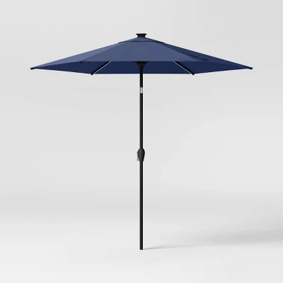 8' Round Solid Solar Outdoor Patio Market Umbrella With Black Pole - Threshold™ 9 8' Round Solid Solar Outdoor Patio Market Umbrella With Black Pole - Threshold™ - Image 7
