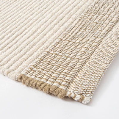 7'x10' Marina Striped Wool/Cotton Area Rug Cream - Threshold™ Designed With Studio McGee 4 7'x10' Marina Striped Wool/Cotton Area Rug Cream - Threshold™ Designed With Studio McGee - Image 2