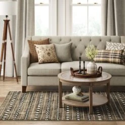 5'x7' Bethel Woven Stripe Rug Cream/Brown/Black - Threshold™: Geometric Medium Pile, Skid-Resistant, Indoor Area Rug 8 5'x7' Bethel Woven Stripe Rug Cream/Brown/Black - Threshold™: Geometric Medium Pile, Skid-Resistant, Indoor Area Rug -Threshold GUEST e979647c 82eb 41b1 95f0 7169a2ade850