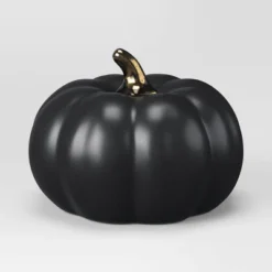 Set Of 3 Small Ceramic Halloween Pumpkins With Gold Stem - Threshold™ -Threshold GUEST e9c56b08 13b6 4d24 a0c5 d2447a091765