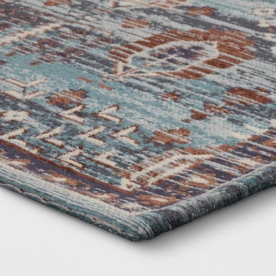5'x7' Woven Flatweave Area Rug Blue - Threshold™ 4 5'x7' Woven Flatweave Area Rug Blue - Threshold™ - Image 2