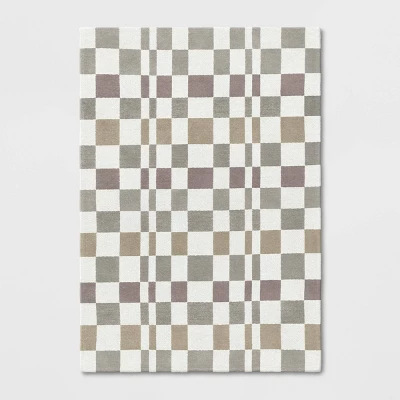 Checkered Woven Flatweave Area Rug White - Threshold™ 6 Checkered Woven Flatweave Area Rug White - Threshold™ - Image 4