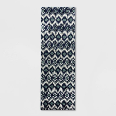 Ikat Outdoor Rug Blue - Threshold 8 Ikat Outdoor Rug Blue - Threshold - Image 6