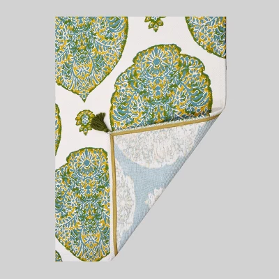 5' X 7' Sunshine Medallion Outdoor Rug Yellow - Threshold™ 4 5' X 7' Sunshine Medallion Outdoor Rug Yellow - Threshold™ - Image 2