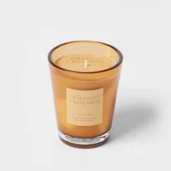 Colored Vase Glass With Dustcover Tobacco And Bergamot Candle Yellow - Threshold™ 14 Colored Vase Glass With Dustcover Tobacco And Bergamot Candle Yellow - Threshold™ -Threshold GUEST f2d322ed 7929 4fe4 80ce 3b86e1456d1f