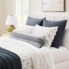 Bed Lumbar Woven Texture Stripe Decorative Throw Pillow Slate Blue - Threshold™ Designed With Studio McGee: Cotton Ribbed, Indoor Use -Threshold GUEST f4b6cfaa 402e 466f 9ebb 770ca9eaebff