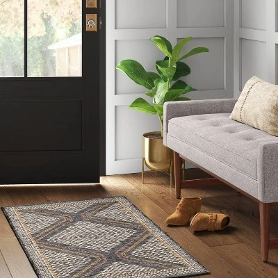 2'3"x3'9" Washable Tapestry Accent Rug Gray - Threshold™ 3 2'3"x3'9" Washable Tapestry Accent Rug Gray - Threshold™