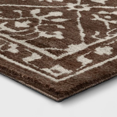 5'x7' Tile Knitted Area Rug Dark Brown - Threshold™ 4 5'x7' Tile Knitted Area Rug Dark Brown - Threshold™ - Image 2