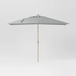 10'x6' Rectangular Market Patio Umbrella - Light Wood Pole - Threshold™ -Threshold GUEST f5207d19 b112 42c3 9b2a 2cb4b691976e