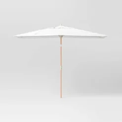10'x6' Rectangular Market Patio Umbrella - Light Wood Pole - Threshold™ -Threshold GUEST f54a3077 f1a5 43a3 a82f 09bba8e9f5d4