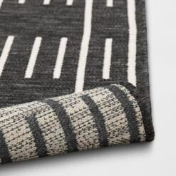7'x10' Striped Checks Outdoor Rug Charcoal Gray - Threshold™ 7 7'x10' Striped Checks Outdoor Rug Charcoal Gray - Threshold™ -Threshold GUEST f5f44781 890b 4762 871a a5856af9f681