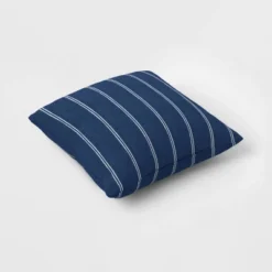 2pk Square Cotton Woven Stripe Throw Pillows Navy/Ivory - Threshold™ -Threshold GUEST f6846564 c0ea 40c6 948d 75b73ab39a0f