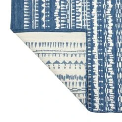 7' X 10' Outdoor Rug Striped Fringe Blue - Threshold™ -Threshold GUEST f87e445c 81fd 43af bbbd 1dd8caca7131