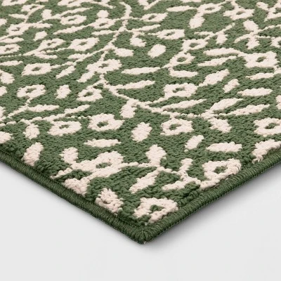 2'x3' Botanical Washable Accent Rug Fern Green - Threshold™ 4 2'x3' Botanical Washable Accent Rug Fern Green - Threshold™ - Image 2